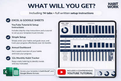 Habit Tracker for Excel & Google Sheets